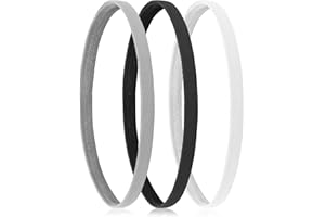 WLLHYF 3 sztuki sportowych opasek do włosów miękkie antypoślizgowe czarne białe małe krawaty cienka opaska do włosów długa elastyczna bandana bieganie joga stylizacja włosów nakrycie głowy opaska na