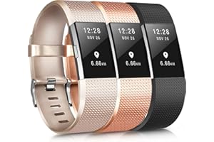 AK 3 Pezzi Cinturino Compatibile per Fitbit Charge 2 Cinturino da Regolabile Sport di Ricambio per Fitbit Charge 2, Cinturino per Donna e Uomo