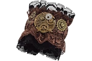 BLESSUME Bracelet manchette en dentelle steampunk