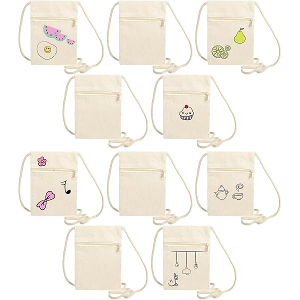 Bztzhm Btzthm 4 Stück DIY Blanko Stoffbeutel Baumwollbeutel, 2 Stück Bztzhm Btzthm 4 Stück DIY Blanko Stoffbeutel Baumwollbeutel, 2 Stück