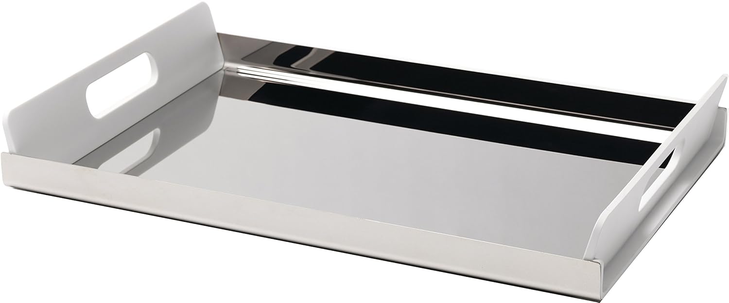 Alessi QuotVassilyquot Tablett Rechteckig Aus Edelstahl Mit Griffen Aus