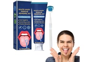 CYNAMUS Kit Spazzola Raschiatore Della Lingua, 50g Gel Detergente Della Lingua Con La Spazzola Gel Detergente Della Lingua Cura Orale Raschiatore Della Lingua, Pulizia Della Lingua E Cura Orale