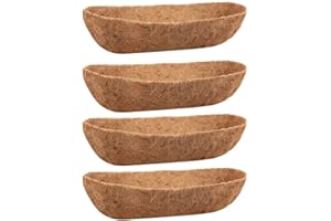 Clickinline 4 Pack 24 Inch Trough Coconut Liners, Natural Coconut Liners for Wall Planter, Window Basket Deck Railing Planter