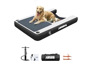 AWSUM 150x100x15cm Rampa Gonfiabile per Cani Rampa d'acqua per Cani con Borsa Portaoggetti di Animali Domestic per Barche, Bacini