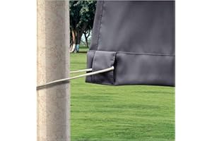 Rosnek 2 Panel Outdoor Curtains Bottom Fixable,Windproof Design Pergola Curtains W 52" x L 96" with Top Grommets,Gazebo Curtains Thermal Insulated Waterproof for Garden,Patio,Pergola(Dark Gray)