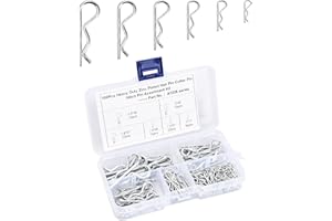 JOYAN Hitch Pin Sortiment, 100 Stück Splinte Federstecker Set, 6 Größe Sicherungssplinte R-Clips mit Sortimentsbox, für den Einsatz auf Anhängerkupplungsstiften, Autos Mechaniker Verriegelungssystemen