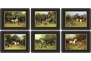 PORTMEIRION Pimpernel Tally Ho - Juego de mantelillos (6 Unidades), diseño de la Caza del Zorro