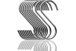 WEERSTONE 20 Stück S Haken Edelstahl S-förmige Haken Schwerlast Metall haken für für Badezimmer, Schlafzimmer, Büro, Küche, Geschäft