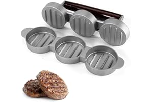 Lyreh Mini Burger Press, Hamburger Press Patty Maker to Make 3 Patties at a Time Sausage Slider Hamburger Mold Kitchen Gadgets for BBQ Barbecue Picnic Grilling Camping