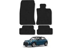 CAR MAT CO Mini Cooper (2006-2014) [R56] Car Mats Accessories Tailored Fit Carpet Floor Mats Non Slip Black Trim Full Coverage Compatible Accessory Front Rear Set Anti Slip Granulated Backing Hand-Finished