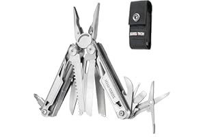 Swiss+Tech Multi-Tool, 16-in-1Multitools Pliers, Foldable Multitool Pliers with Carry Bag, Camping Multitool with Scissors, Saw, Bottle Opener, Screwdriver for Outdoor, Repairing, Hiking, Picnic