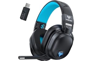 WESEARY WG3 Cuffie Gaming Wireless, 2.4 GHz Cuffie Gaming Microfono per PS5, PS4, PC, Switch, Mac e Dispositivi Mobili, 7.1 Audio Stereo e Luci RGB, Bluetooth Cuffie Over Ear con Batteria di 50 Ore