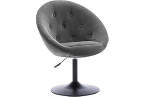 ‎DUHOME Duhome Loungesessel Höhenverstellbar Samt, Schminktisch Stuhl Drehstuhl Cocktailsessel mit Armlehne für Wohnzimmer Esszimmer Schlafzimmer, Grau