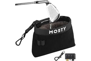 MOSTY Golf Ball and Golf Club Cleaning Bag,Waterproof Washer & Ball Cleaner Pouch,Durable Club Pouch and Ball & Club Washer, Machine Washable Gol f Cleaner Bag,Portable Gol f Cleaning Kit for Grooves & Gear
