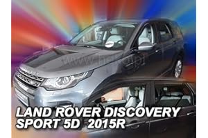 J&J Automotive | Deflettori D'Aria Antiturbo Per Discovery Sport dal 2014, Set di 4 Pz, Nero, Antivento, Antipioggia, Fume' Oscurati