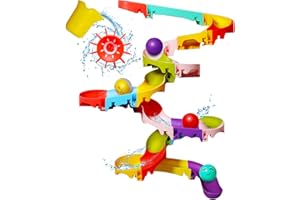 Jovicos Badespielzeug - 42 Stück Badewannenspielzeug ab 3 4 5 6 Jahre, DIY Kugelbahn Kinder Badewannen Spielzeug mit Saugnäpfe, Wasserspielzeug Kinder Geschenk 3-6 Jahre Mädchen Junge