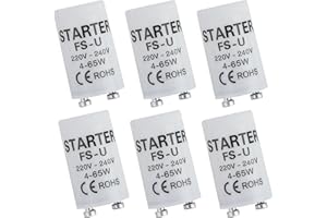 TWOBUD 4-65 W, 200-250 V Fluorescent Tube Starter, 6Pcs Electrical Strip Light Energy Class Longlife Lamps Led Starter - Reliable Performance Easy Replacement
