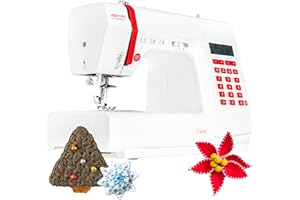 VERITAS Nähmaschine Claire I Computer-Nähmaschine Freiarm I 197 Stiche mit Speicherfunktion I Fußpedal I Alphabet & Zahlen I Einfädelhilfe, Fadenabschneider I LCD-Display & LED-Nählicht (weiß)
