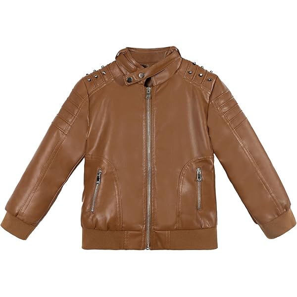 Veste Moto Enfant LAUSONS Blouson Garçon Simili Cuir Veste Biker