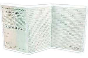 FORMA BLOCKER Fahrzeugschein Hülle für KFZ Schein, Made in Germany, 3-teilige transparente Schutzhülle für Ihre Fahrzeugpapiere und Zulassungsschein transparent Durchsichtig