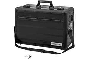 anndora Pilotenkoffer Businesskoffer TSA Schlösser Aluminium Oberfläche Schwarz