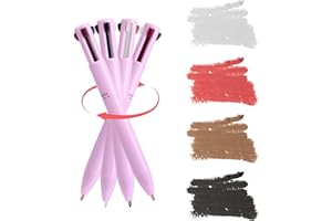 BEAUTY SEARCHER Lápiz de maquillaje 4 - en - 1, Eyeliner, lápiz de cejas, lápiz de labios y fluorescente, multifunción resistente al agua Long Lasting maquillaje (#Rosa)