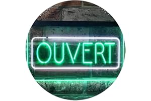 ADVPRO Ouvert Open Shop Bar Club Restaurant Décor Dual Color LED Enseigne Lumineuse Neon Sign Blanc et vert 600 x 400mm st6s64-i3210-wg