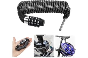 DGN Candado Bicicleta Combinacion Código de 4 Cifras,Cadena Bicicleta Antirrobo de Cinc，Candados Para Bicicletas Largo 150 cm,Candado Casco Moto Pequeño y Fácil De Transportar para,Scooters, Cascos, Bici
