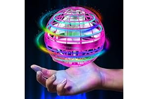 UYOE 2024 Fliegender Ball,Hover Ball,Flying Ball,hoverball,Flying Spinner,Fliegender Magic Ball für Kinder Erwachsener mit LED-Leuchten, 360° drehende Hand betätigt Boomerang (Pink)