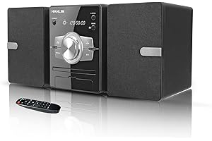 HANLIM CD-Stereoanlage Mini-Komponente 30W RMS CD-Player UKW/Bluetooth-kompatibel/USB/AUX/Fernbedienung/Kopfhörerbuchse Kompatibel mit hochauflösender Klangquelle