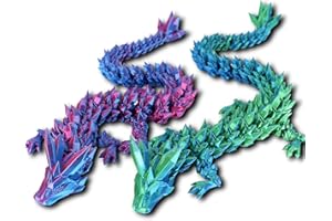 AHEJIOO 2 Stück Kristall Drachen Figur Dekor, gedruckter Beweglicher 3D Drache, Erwachsene Kinder Geschenke Spielzeug