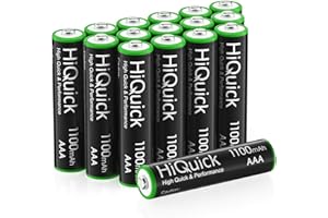 HiQuick 16 x AAA Batteries, Rechargeable 1100mAh Ni-MH Battery High Capacity Performance 1200 Tech 1.2V NiMH AAA Rechargeable Battery