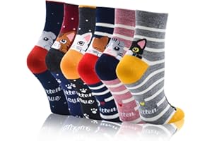 Likesing 5 Paires Chaussettes Halloween Chaussettes Drôles de Motif Chaussettes Fantaisie Femme Mignonnes de Tube Moyen Cadeaux Halloween pour Hommes Femmes