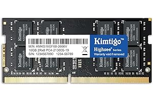 Kimtigo DDR4 16GB Laptop Ram 2666MHz PC4-21300 Unbuffered SODIMM memoria per Notebook 260Pin 1x16GB (16GB)
