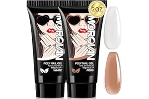 Morovan Poly Gel per Unghie - 2 Couleurs Acrigel e Estensione Gel per Unghie 60ml UV Gel Ricostruzione Unghie Enhancement per Principianti Nail Art Decorazione Salon
