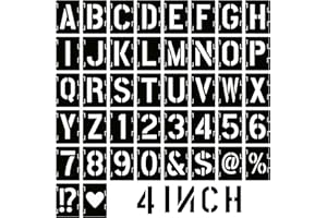 TAUYFIRLS 4 Inch Letter and Number Stencils,Letters and Numbers Stencil Kit,42 Pcs Reusable Alphabet Templates Interlocking Stencil Kit for Painting on Wood,Wall,Fabric,Rock,Sign,DIY Art Projects(4INCH/42PCS)
