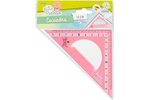 STARPLAST Règles en plastique Quichotte - Règles Sweet Pastellito, équerre, mesures de 9 à 30 cm, couleurs pastel, avec étui en plastique, pour usage scolaire ou universitaire - 9 cm Rose