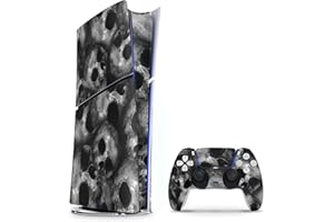 Skins4u Slim PS5 Skins Aufkleber für PlayStation 5 Konsole und Controller Skin Vinyl Skin Sticker PS5 Slim Digital Design Schutz Folie Skulls
