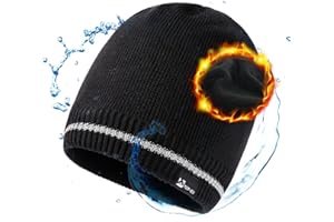TOP-EX DryKnit™ Waterproof Winter Beanie Hat – Warm Fleece Lined, Windproof & Stretchy Knit Cap for Cold Wet Weather