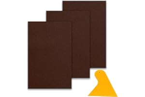 ZQUINTUPLIAN 3 Pcs Leather Repair Patch, Light Brown Textured Self Adhesive Leather Repair Patch 11.81 * 7.87in Handmade Craft Material Bags Leather Patch for Sofas Car Seats Curtain Tents
