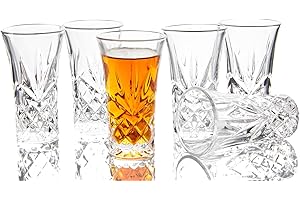 JAIEF, Set di 6 Bicchieri Tequila a base pesante ,Bicchieri Amaro | Bicchierini Liquore, 6cl (Set di 6)