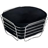 Kesper Bread & Fruit Basket of Stainless Steel in Black Silver 21 x 12 x 11 cm