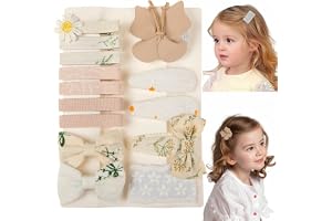 KAQILE 14 stycken hårspännen för flickor, hårband, hårtillbehör, tusenskönsdesign, linne baby flicka, hårspännen för baby, li