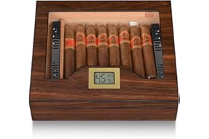 ‎VOLENX Volenx Humidor, Handgefertigter Humidor Zigarren, Zigarrenetui mit Humidor Befeuchter und Hygrometer für ca. 25-35 Zigarren, Tolle Geschenke für Männer (Keine Zigarren)