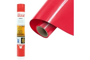 Siser® EasyWeed® Rosso vivo, 30cm x 1mt, vinile termotrasferibile termoadesivo per personalizzare i tessuti, hobby creativi, certificato VeganOk e Oeko-Tex standard 100 classe I.