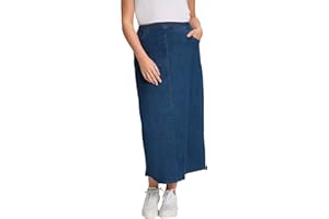 Ulla Popken Langer Denim Rock Falda para Mujer