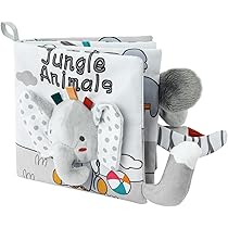 Vicloon Babyboek van zachte stof voor het 1e jaar met 3D-dierenstaarten, kreukelgeluiden, touch badboek voor de vroege ontwikkeling van de zintuigen (Engelse versie) olifant Vicloon Babyboek van zachte stof voor het 1e jaar met 3D-dierenstaarten, kreukelgeluiden, touch badboek voor de vroege ontwikkeling van de zintuigen (Engelse versie) olifant