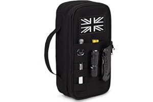 BUNNYCHIC Tactical Tool Bag for Men,Wide Mouth Tool Pouch with Water-Resistant, Multi-purpose Range Bags with Zipper Handle,Heavy Duty Small Tool box organizer for Repairman, Carpenters, Handyman