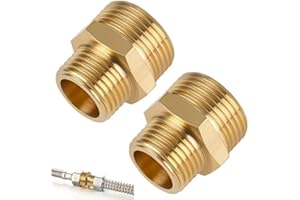 FOGBUSH Reducción 3/4 a 1/2, 2 piezas Adaptador de conexión de manguera de 3/4 pulgadas Adaptador de conexión de agua de 1/2 a 3/4 pulgadas (20 x 25 mm)