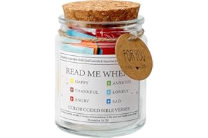 VOSSOT Bible Verses in a Jar 9 x 6 cm, 2024 New Uplifting Glass Scripture Prayer Jar, Christian Gifts Church Biblical Read Me When Bible Verses Valentines Gift Preyer Blessings Jar with Coloring Bible Verse